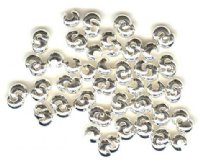 100 3mm Silver Plated Crimp Covers